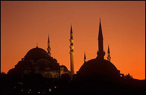 Image of the City Skyline at Sunset, Istanbul.