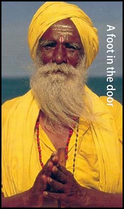 Image of Footprint Inside Cover picture of Sadhu in Yellow