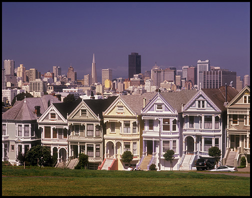 Image of Alamo Square & Downtown Skyscrapers